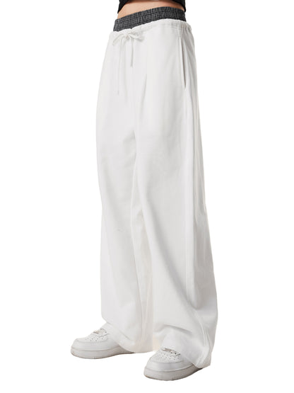 Plaid Contrast Waist Joggers