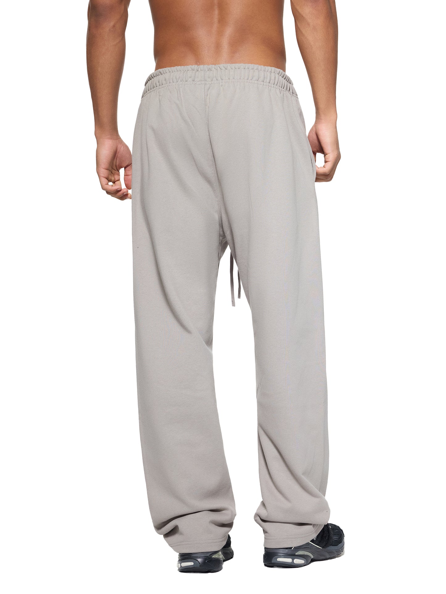solid colour straight-leg joggers