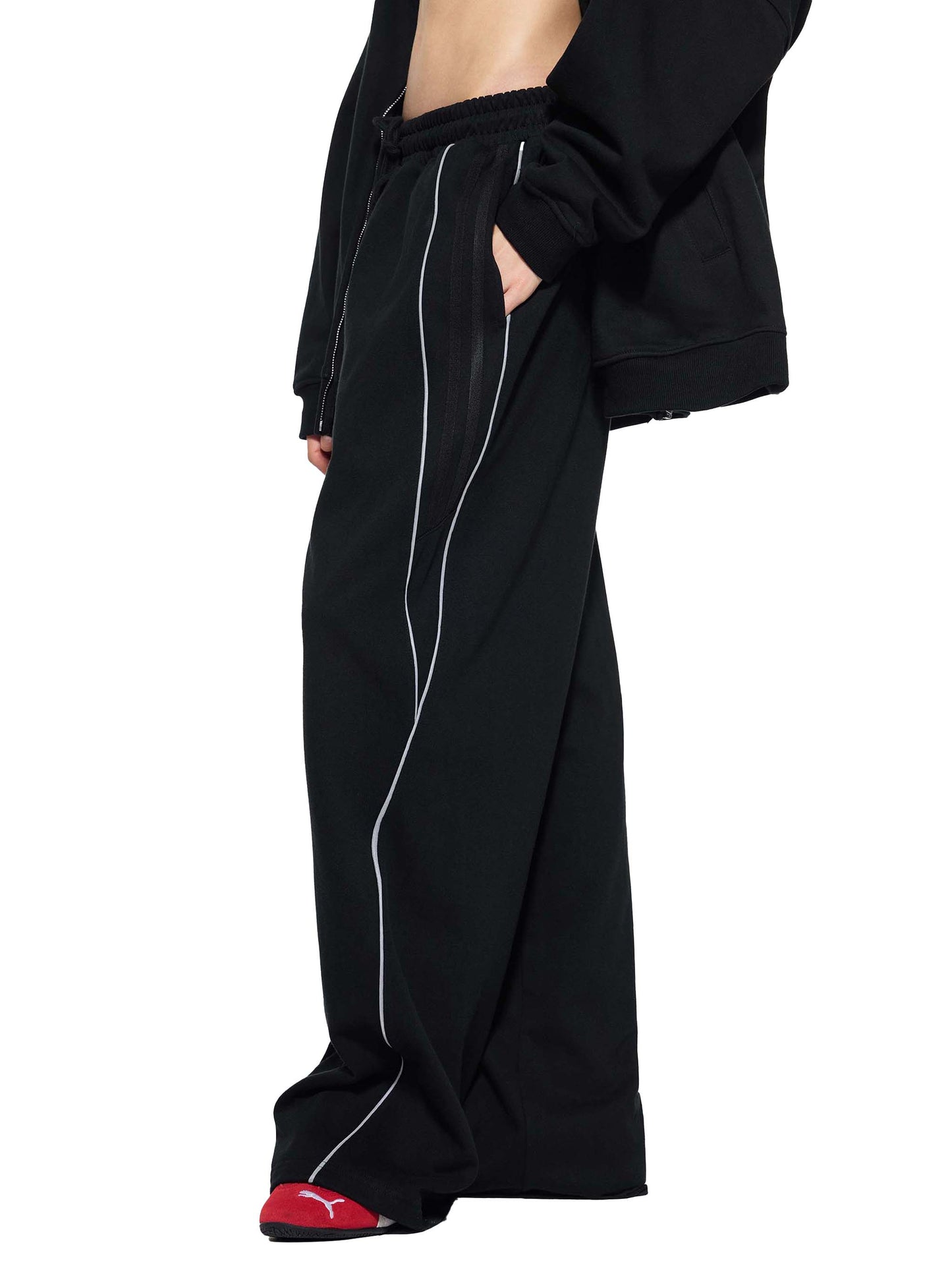 reflection striped straight-leg joggers