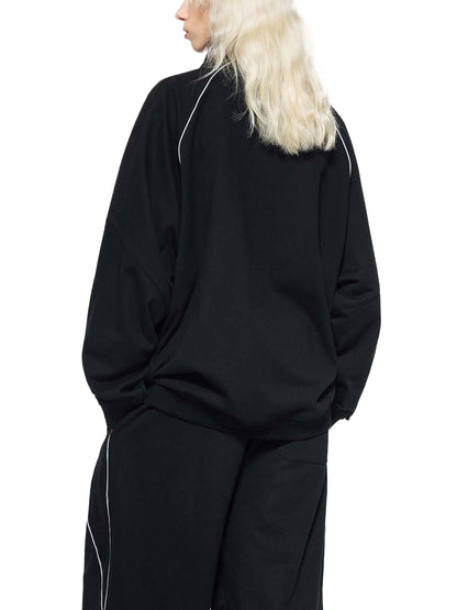 Reflection Striped Raglan Sleeve Jacket