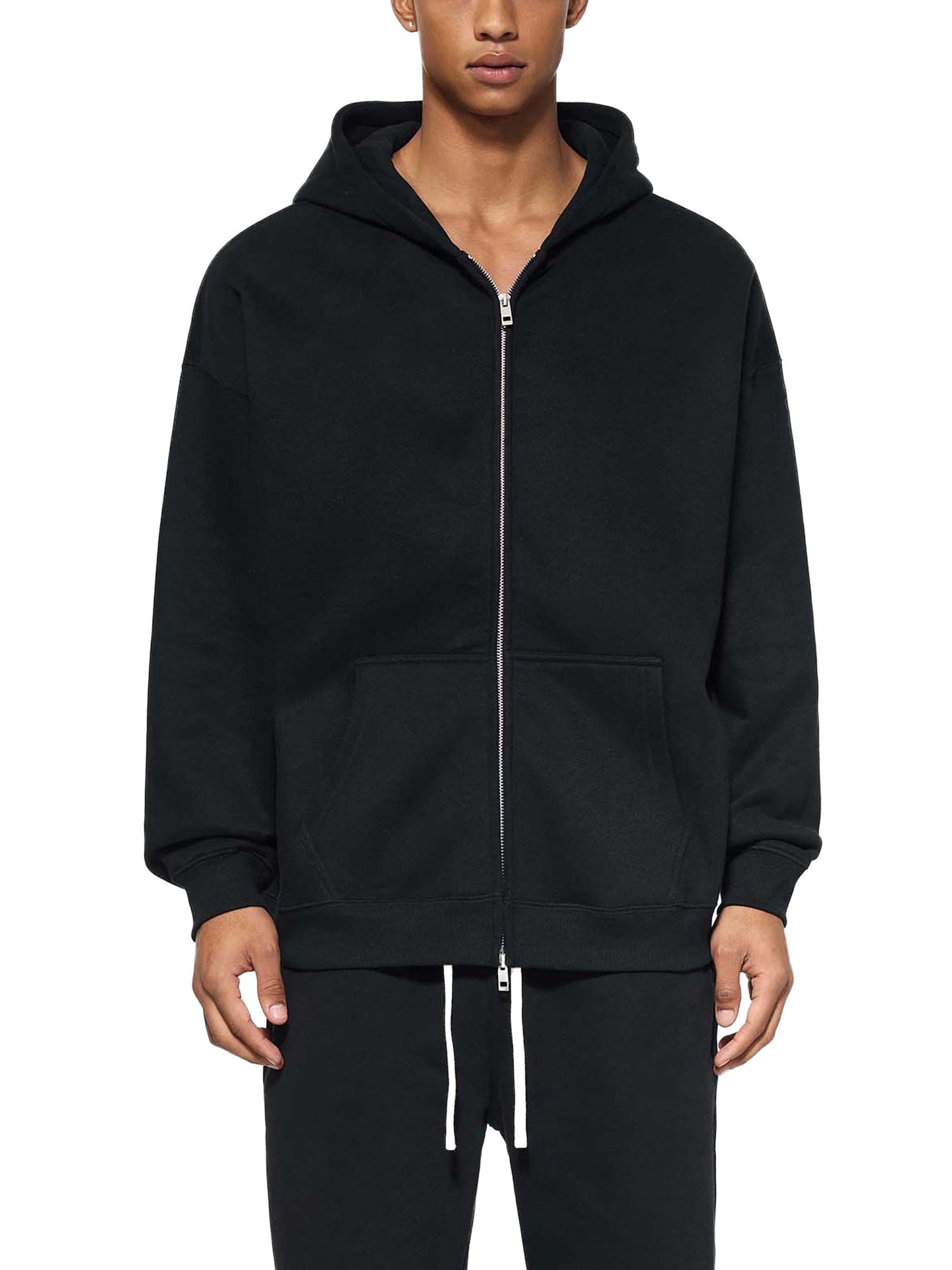 essential fleece zip-through hoodie