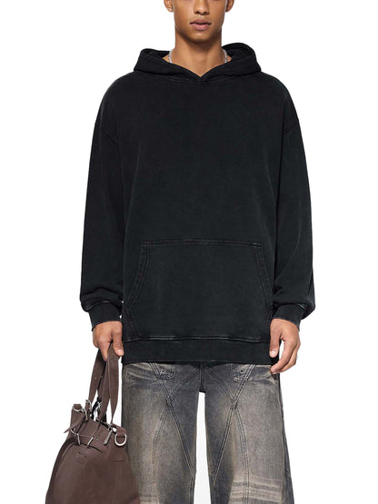Acid Washed Loose Cotton Hoodie