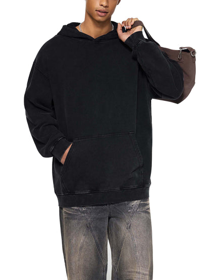 Acid Washed Loose Cotton Hoodie