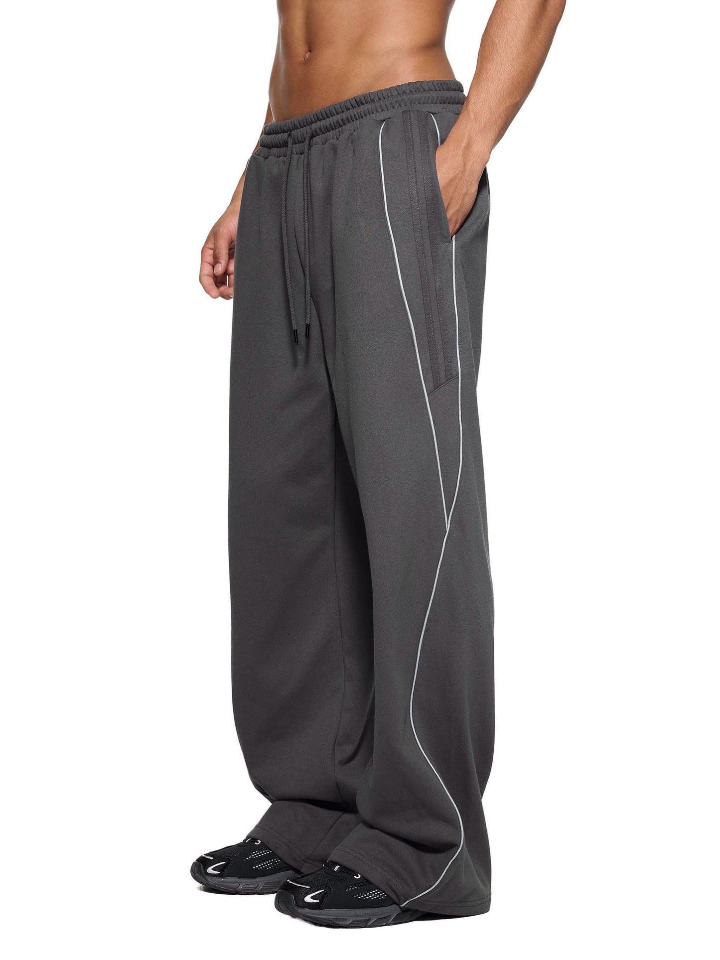 reflection striped straight-leg joggers