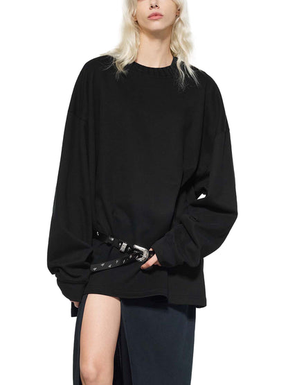 Knitted Round Neck Oversize Sweatshirt