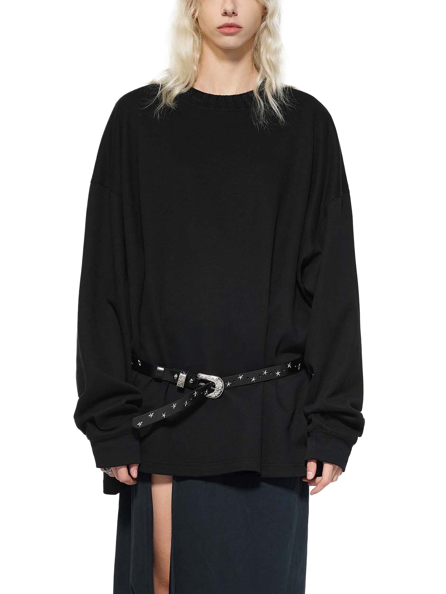 knitted round neck oversize sweatshirt