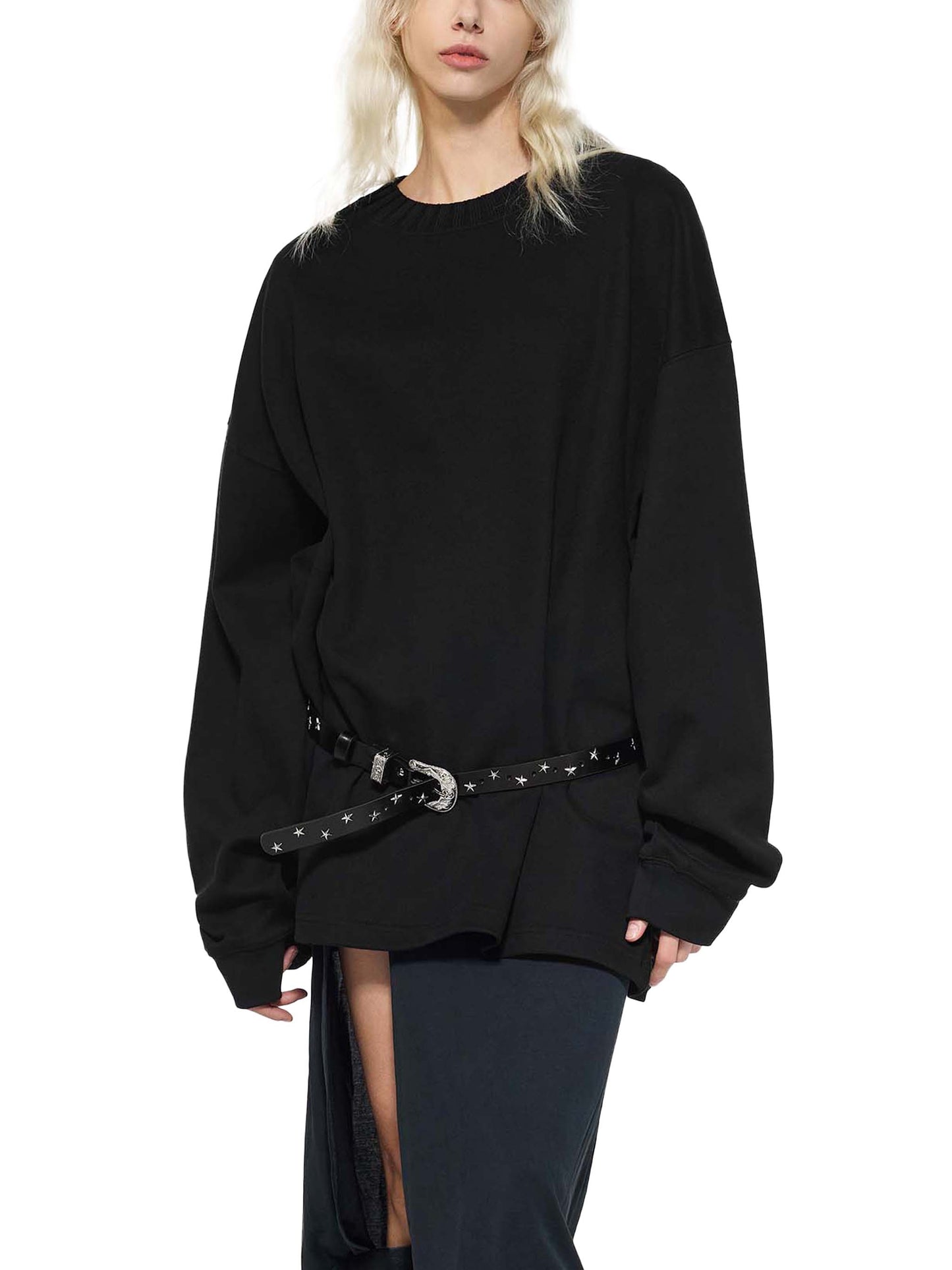 knitted round neck oversize sweatshirt