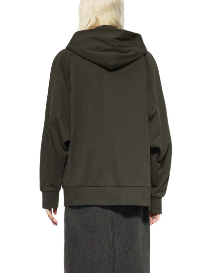 Dolman Sleeve Zip-Through Fleece  Hoodie