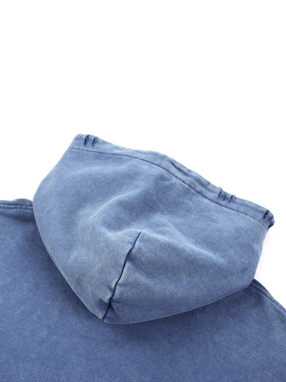 Acid Wash Hand-Frayed Heavyweight  Hoodie