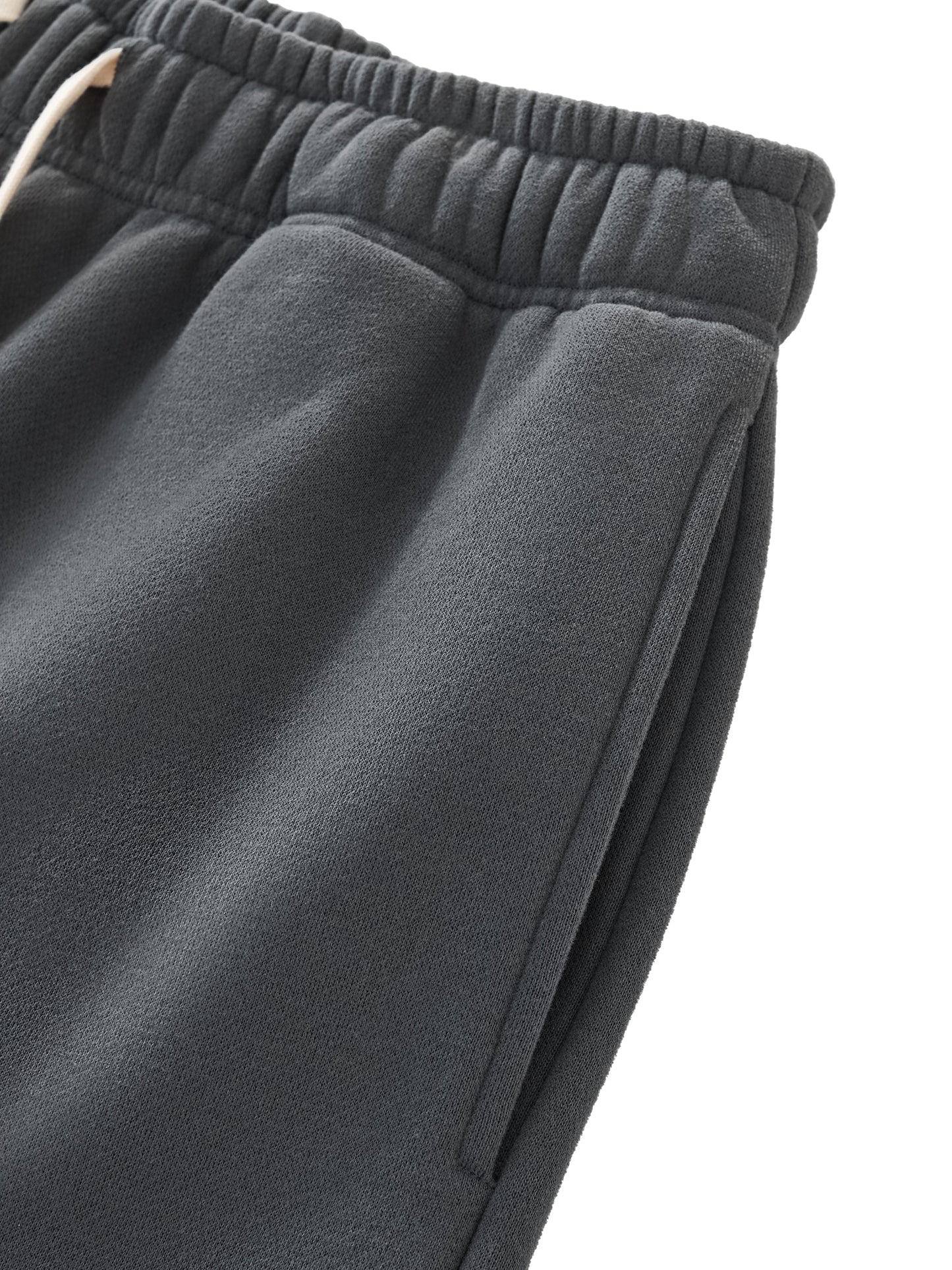 relaxed drawstring three-quarter joggers