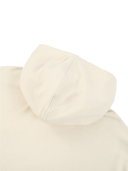 Contrast Tape Raw Edge Double Layered Hoodie