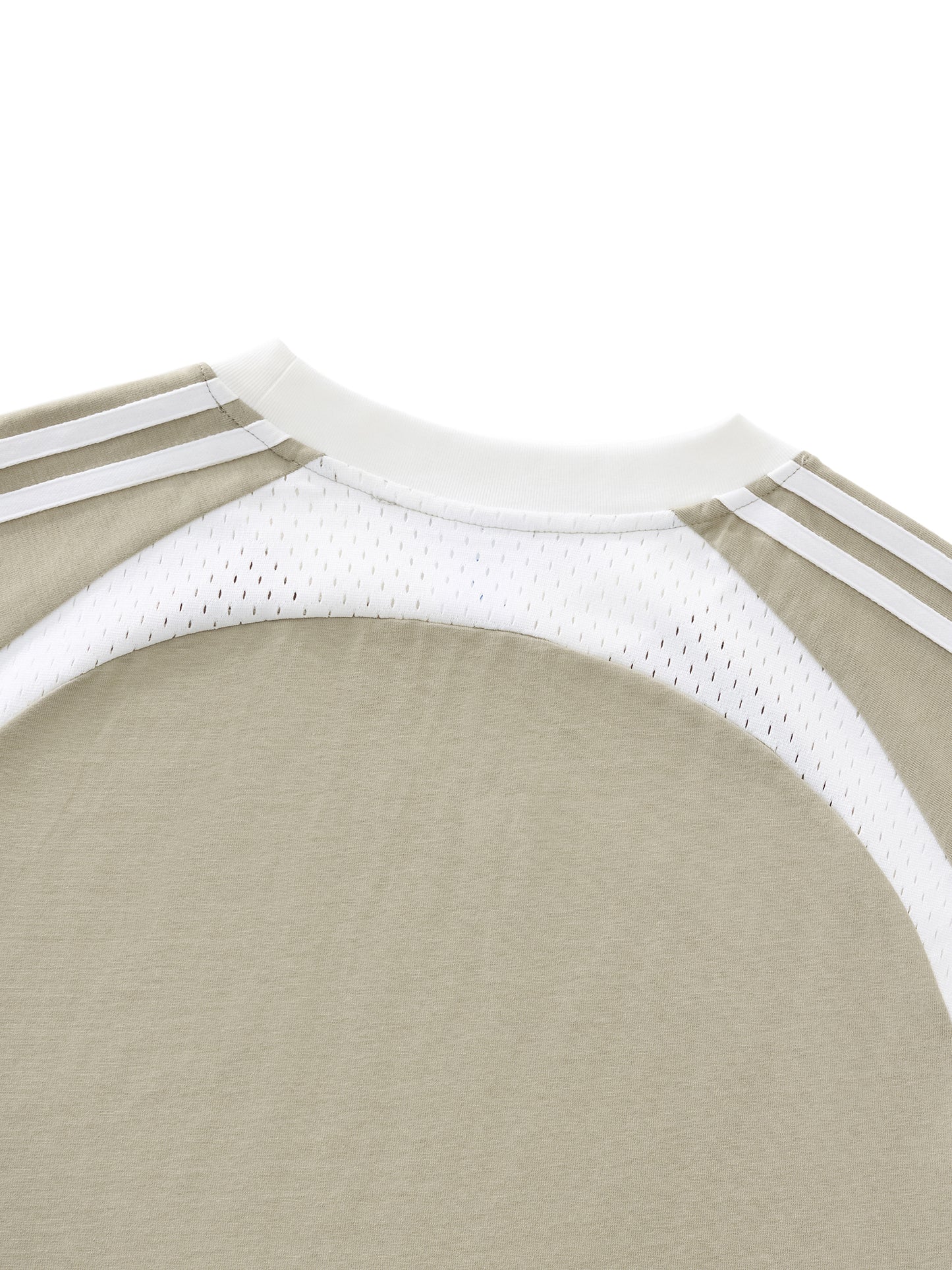 contrast stripes panel mesh t-shirt