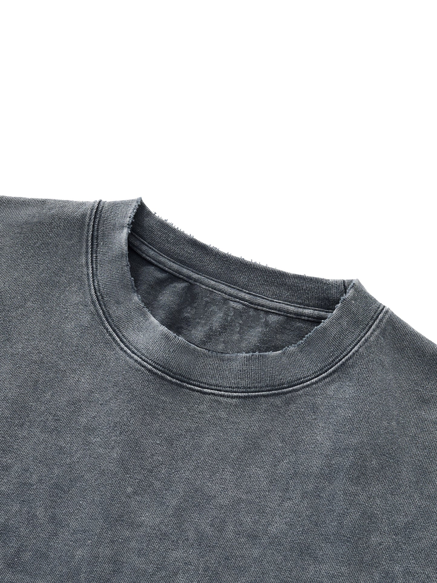 acid wash raw-hem boxy t-shirt