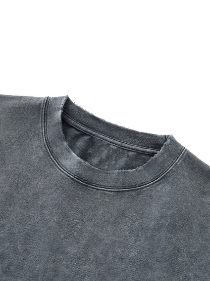 Acid Wash Raw-Hem Boxy T-shirt