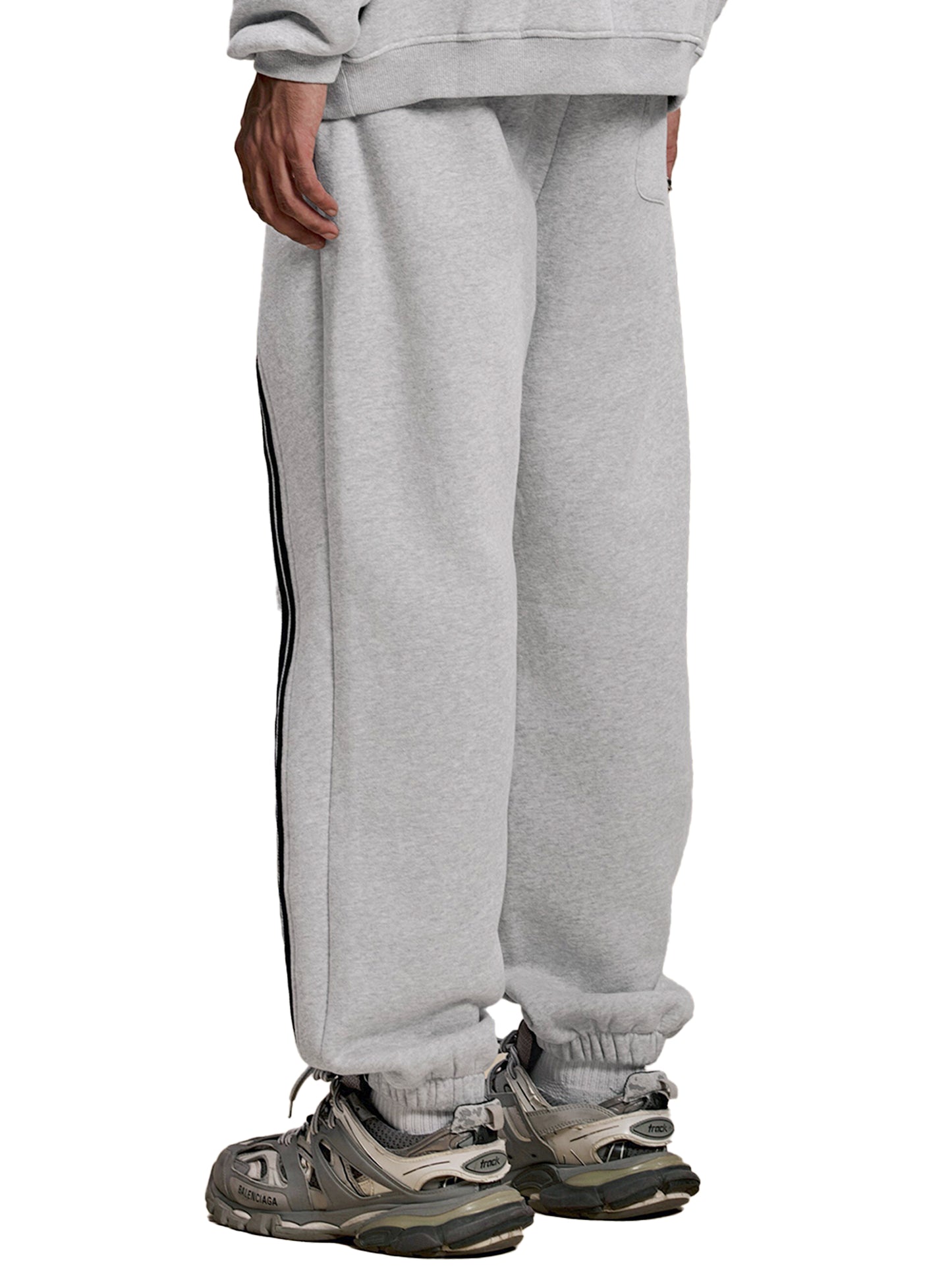 sun fade contrast tape fleece jogged joggers