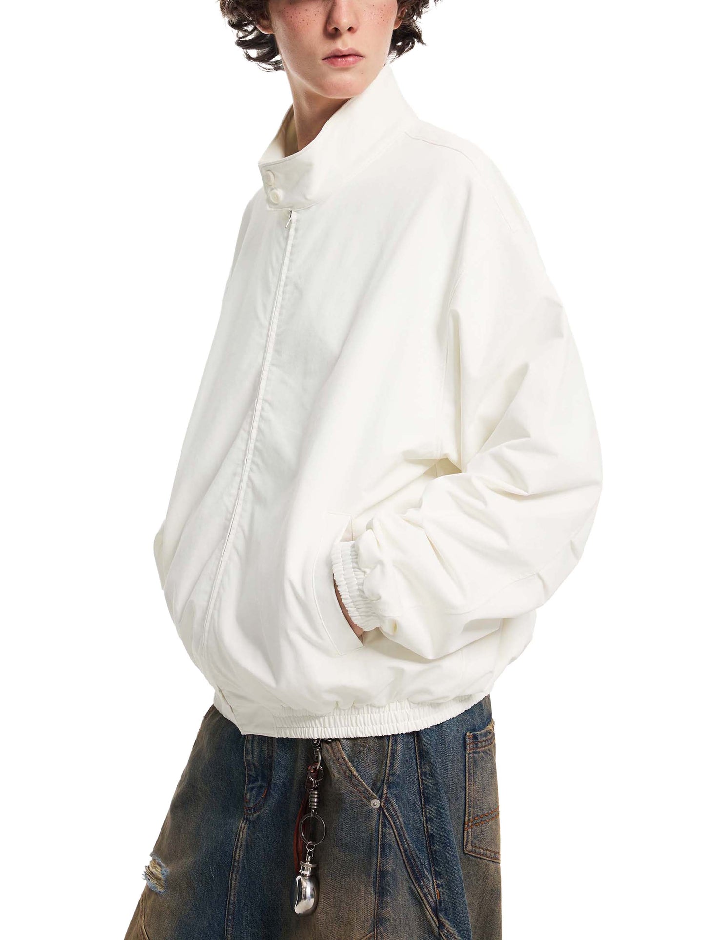 stand collar bomber jacket