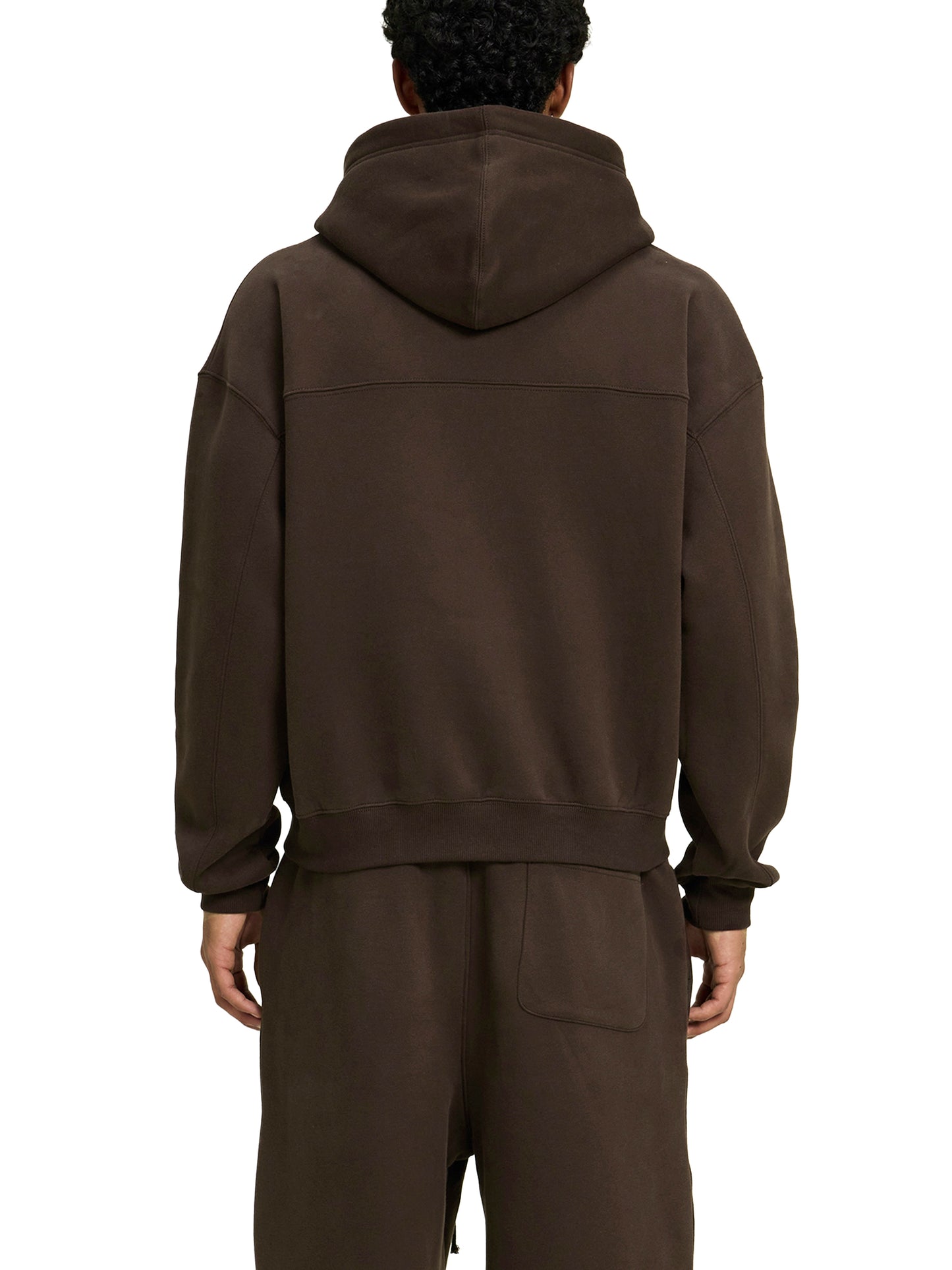 fleece zip-up boxy hoodie