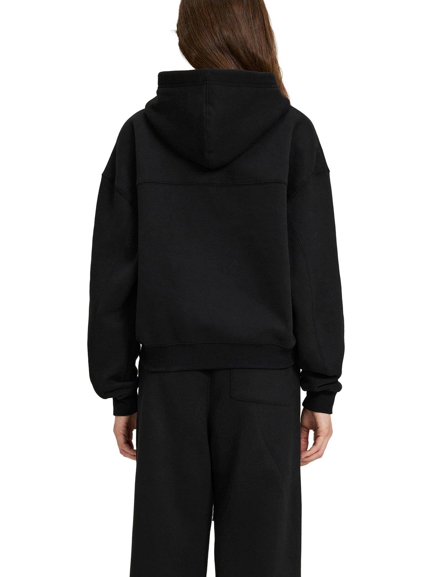 fleece zip-up boxy hoodie