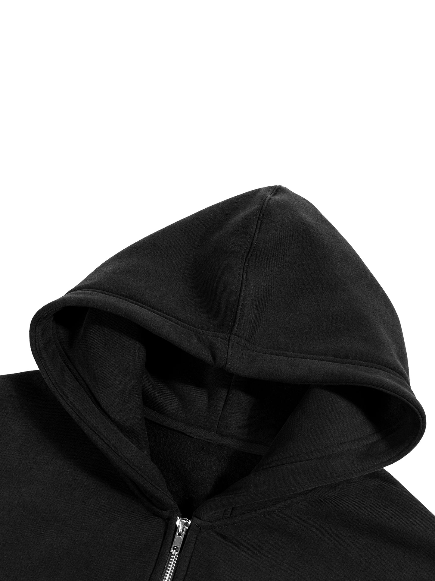 fleece zip-up boxy hoodie