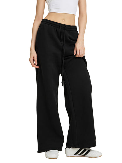 Fleece Drawstring Straight-Leg Joggers