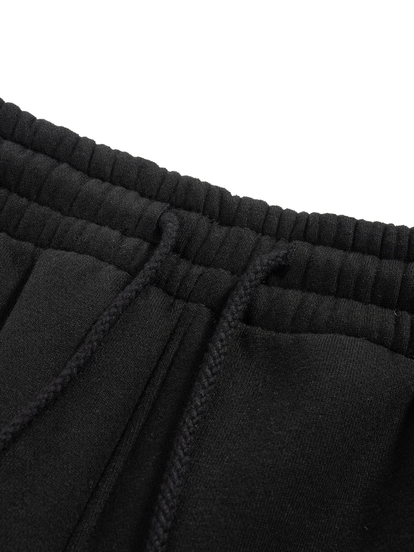 fleece drawstring straight-leg joggers
