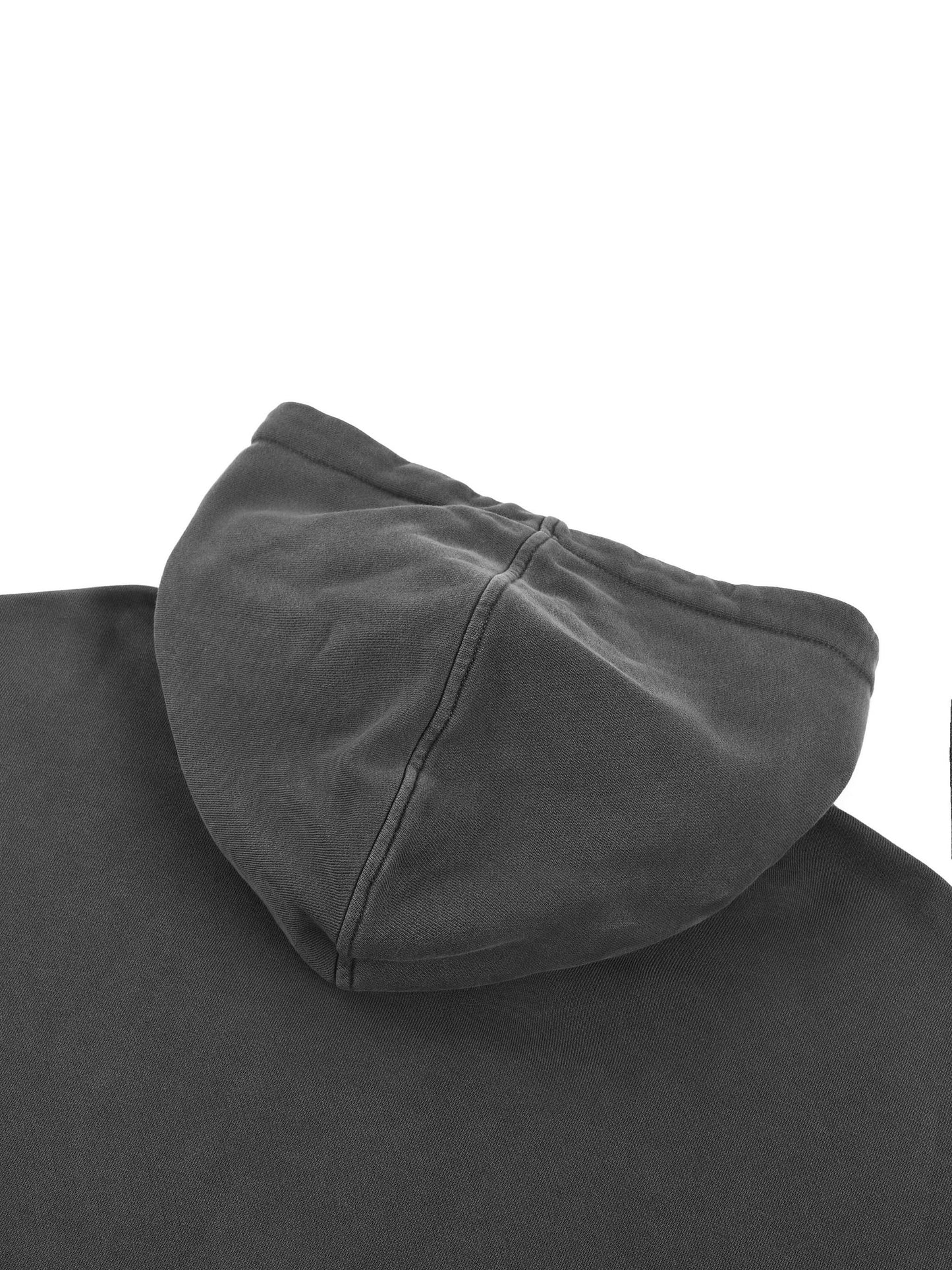 acid washed raw edge double layered hoodie