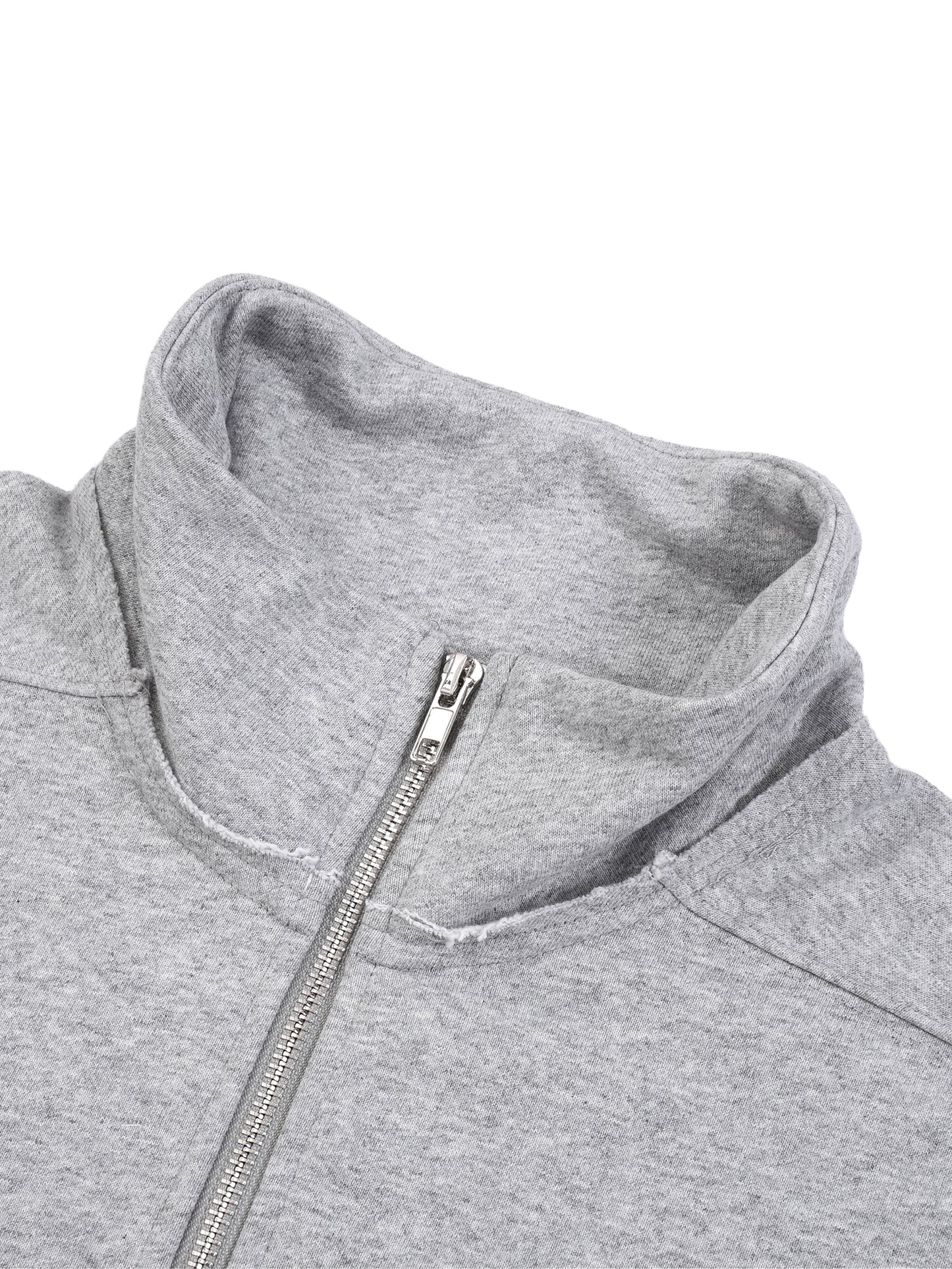 half-zip rolled edge fleece sweatshirt