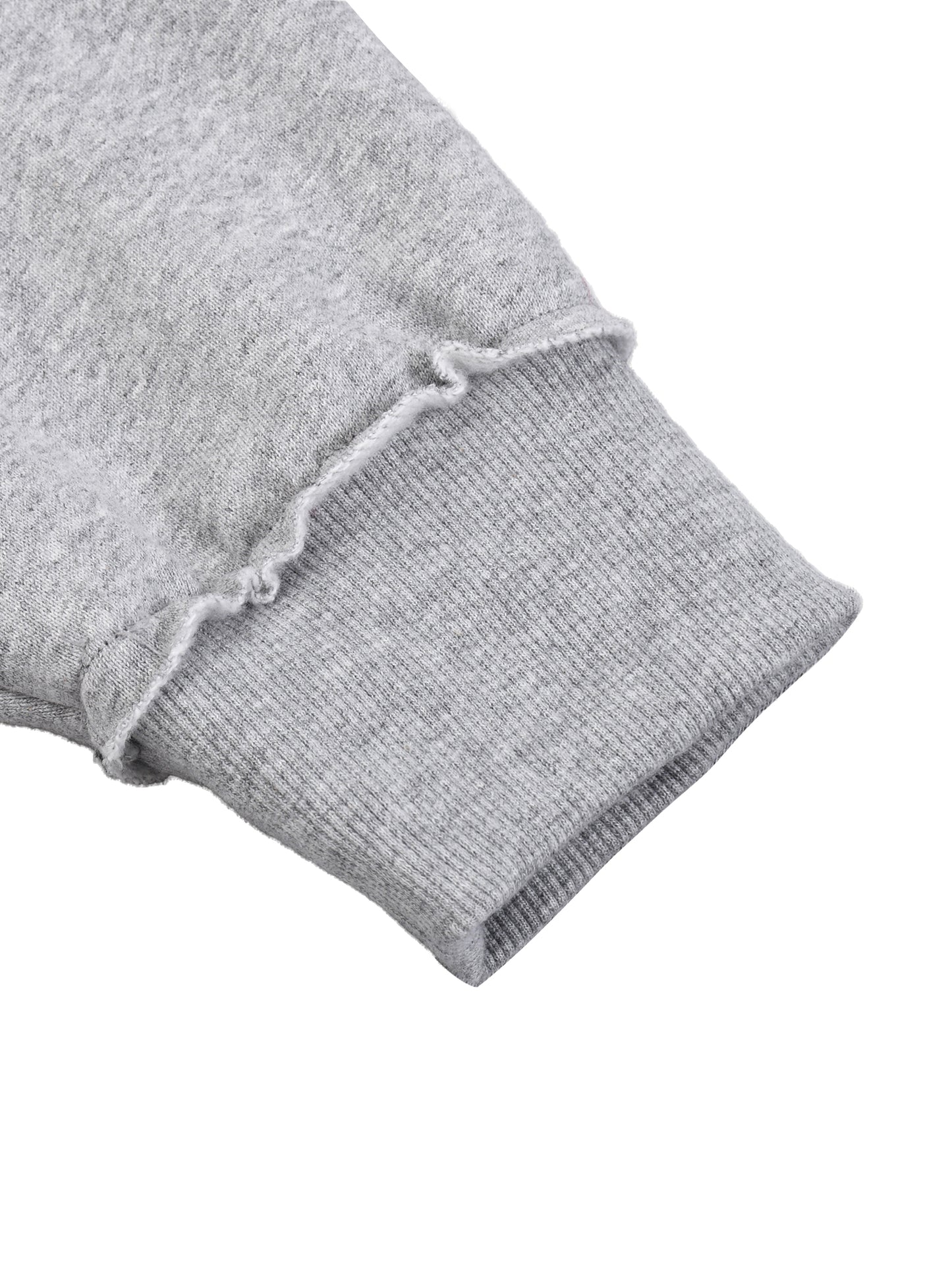 half-zip rolled edge fleece sweatshirt