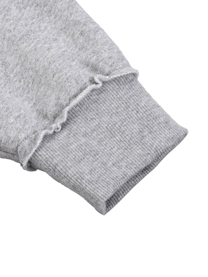 Half-Zip Rolled Edge Fleece Sweatshirt