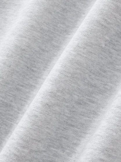 Contrast-Stitched Boxy Fleece Zip Hoodie