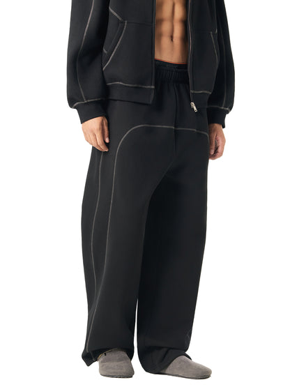 Contrast-Stitched Fleece Joggers