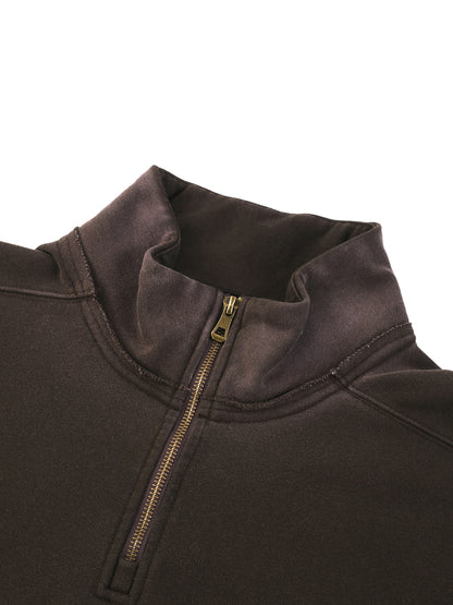 Sun Fade Raw Edge Quarter-Zip Sweatshirt