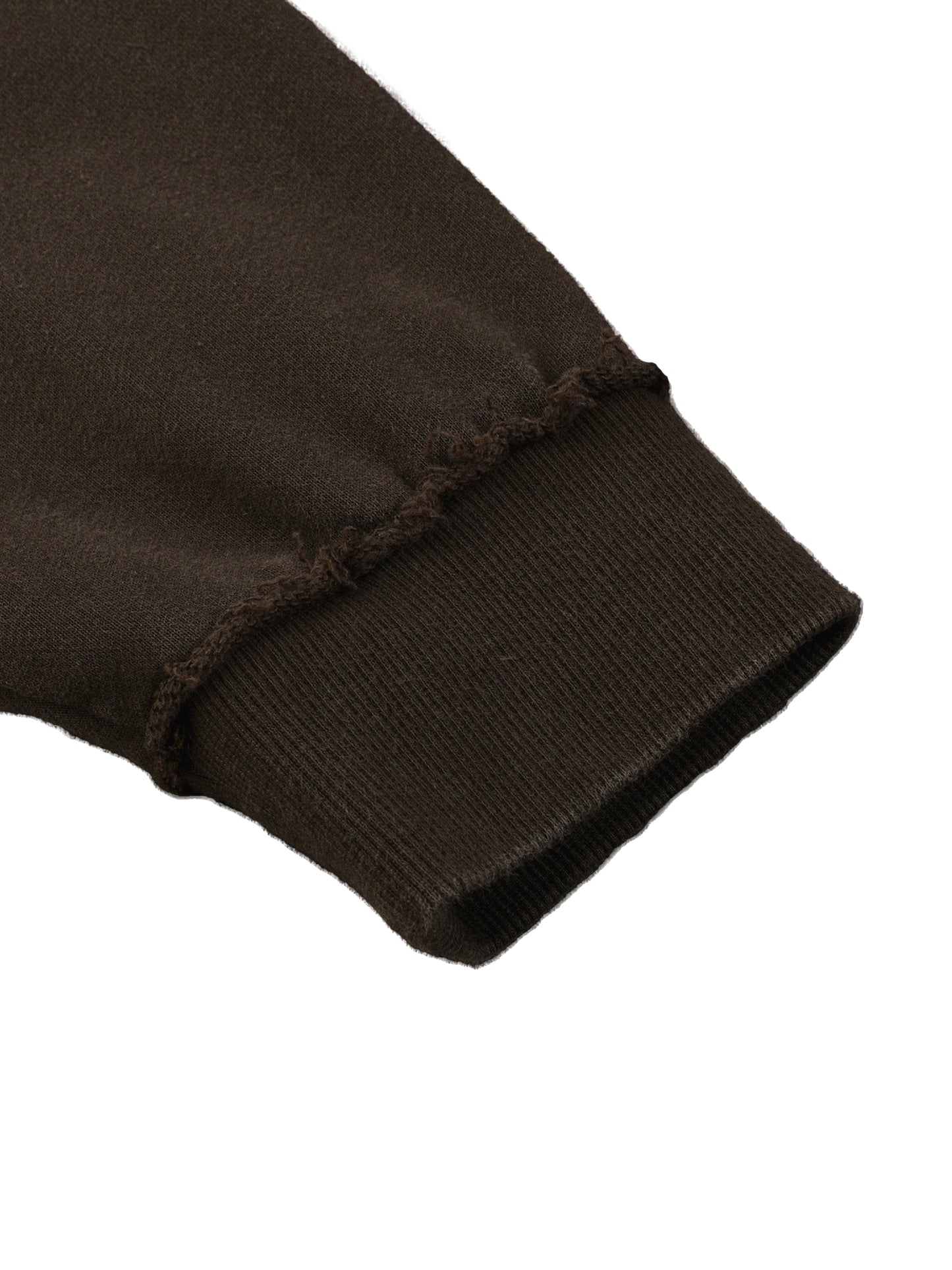 sun fade raw edge quarter-zip sweatshirt