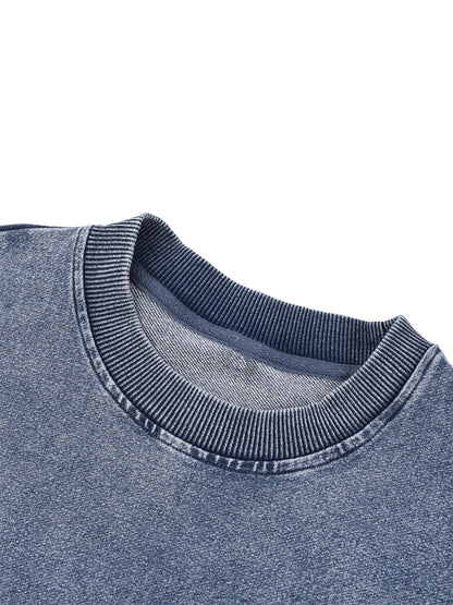 Acid Wash Oversized Crewneck Sweatshirt