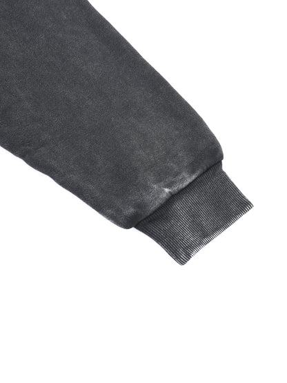 Acid Washed Tape Raw Edge Zip Hoodie