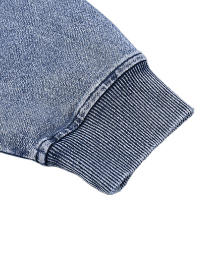 Acid Wash Oversized Zip-Up Hoodie