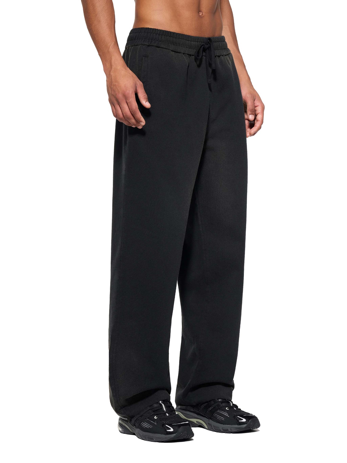 sun fade raw edge straight-leg joggers