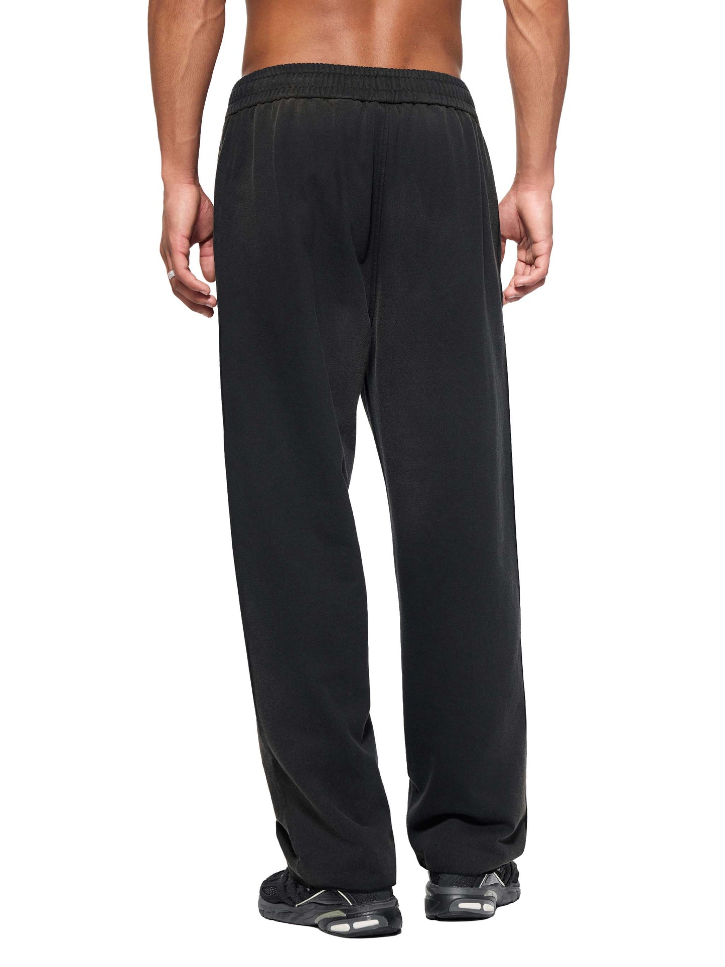 sun fade raw edge straight-leg joggers