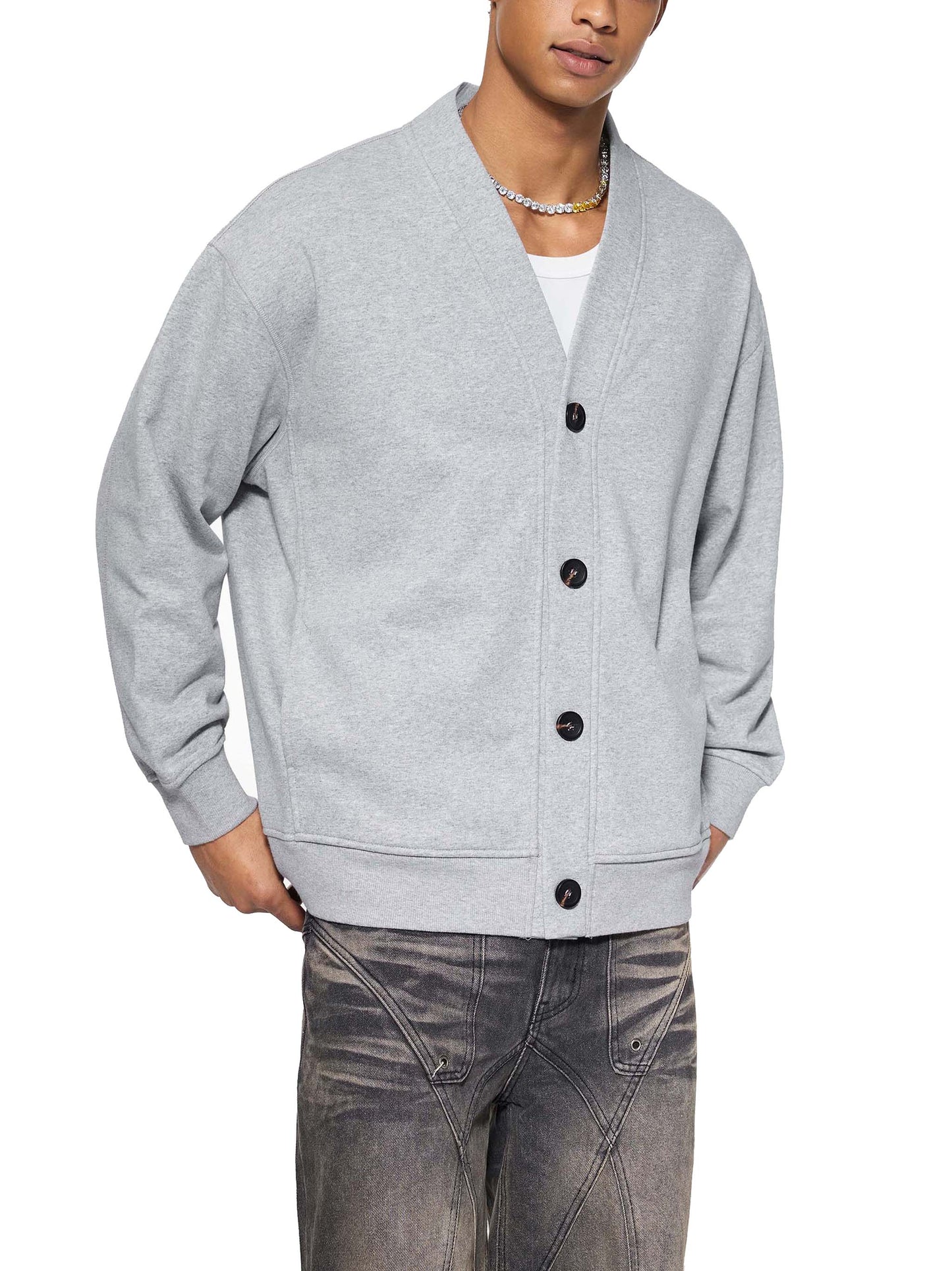 essential heavyweight sweat cardigan