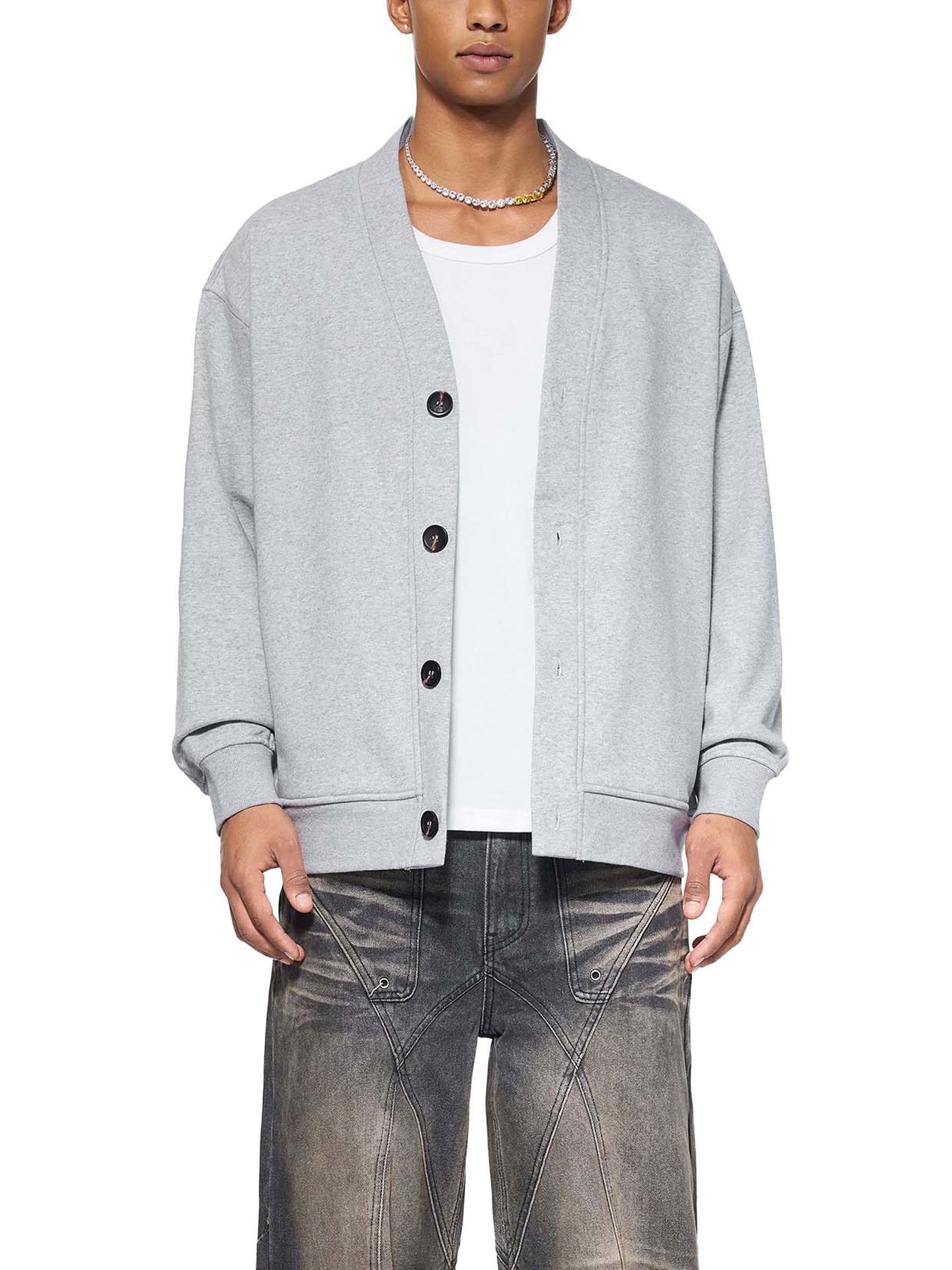 essential heavyweight sweat cardigan