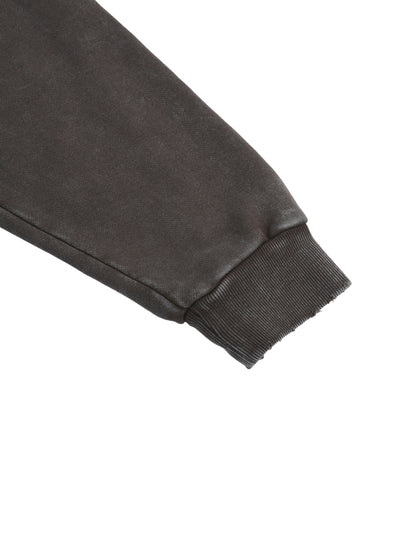 Acid Washed Distressed Panel Pocket Hoodie