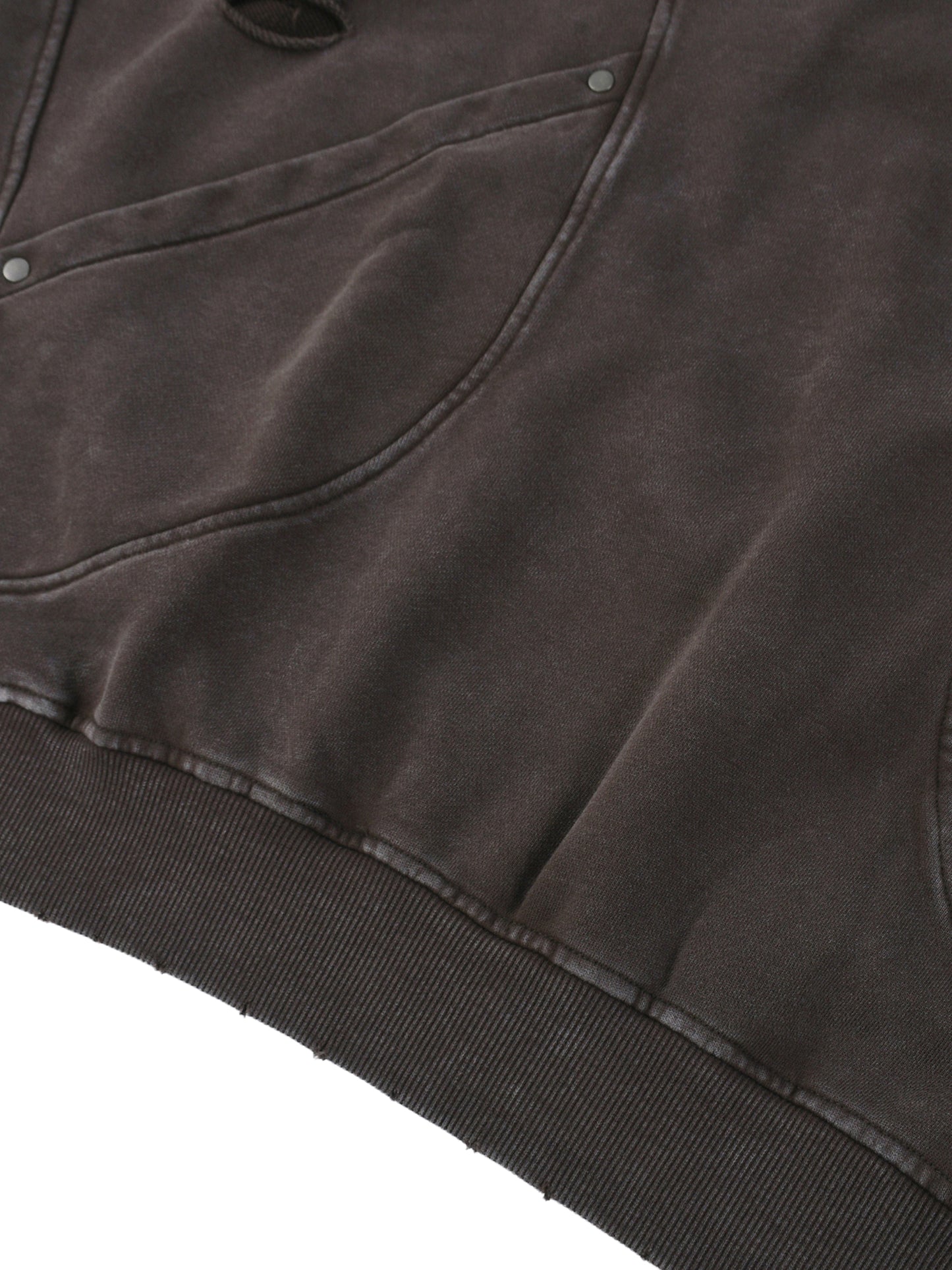 acid washed distressed panel pocket hoodie