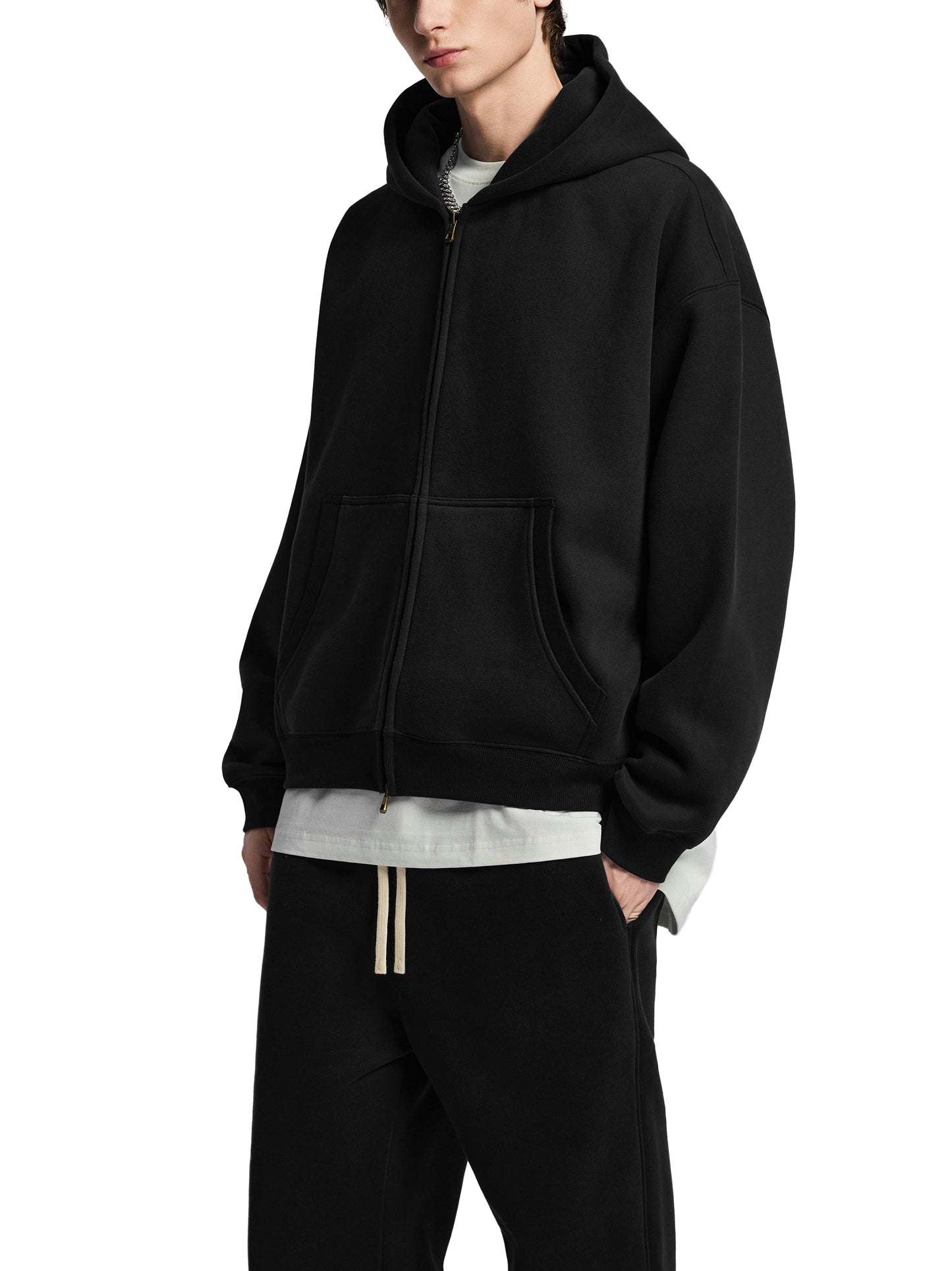 essential oversized fleece boxy hoodie