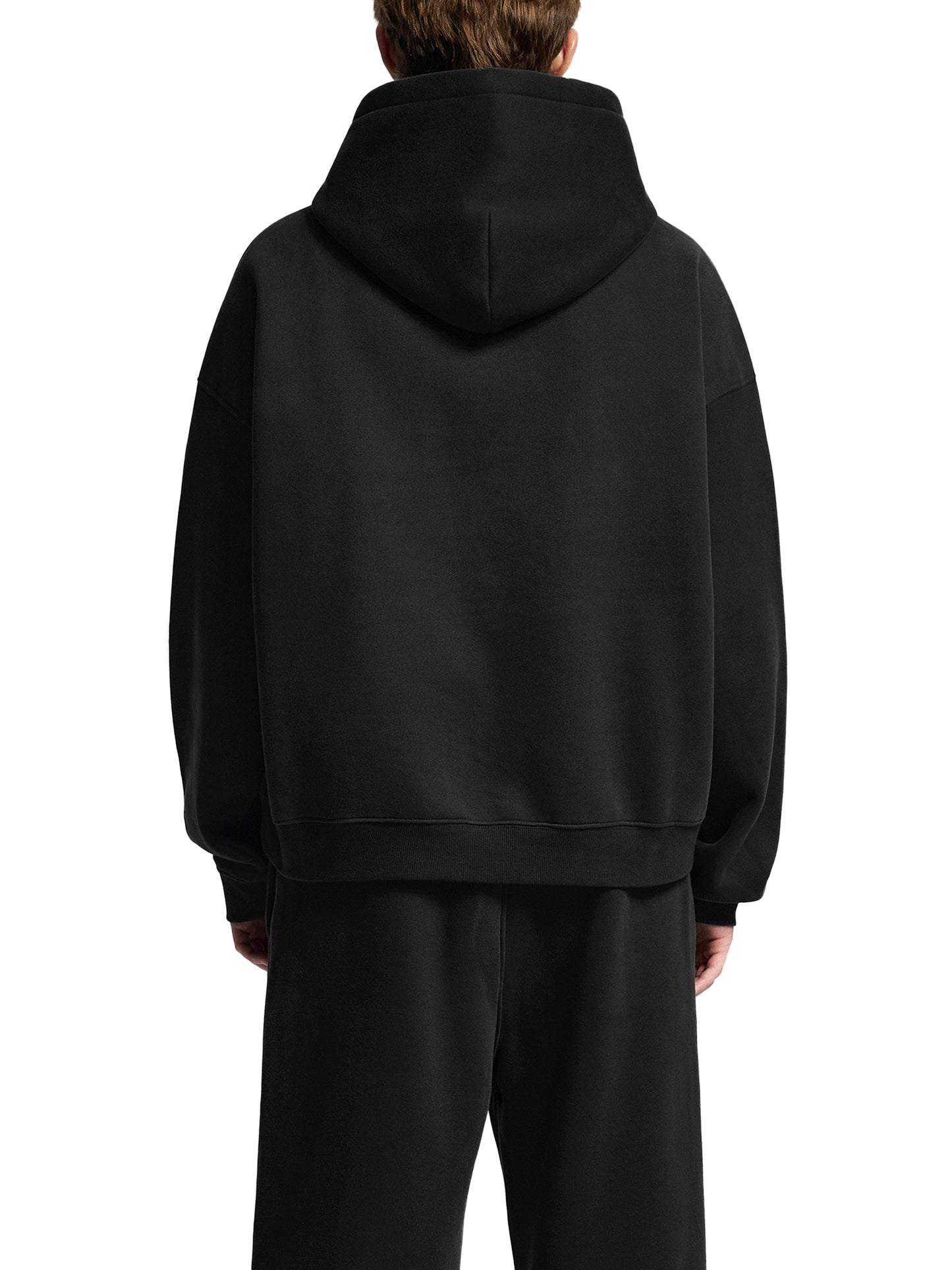 essential oversized boxy fit fleece hoodie