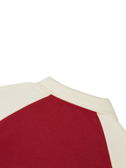 Contrast Raglan Sleeve Baseball Jacket