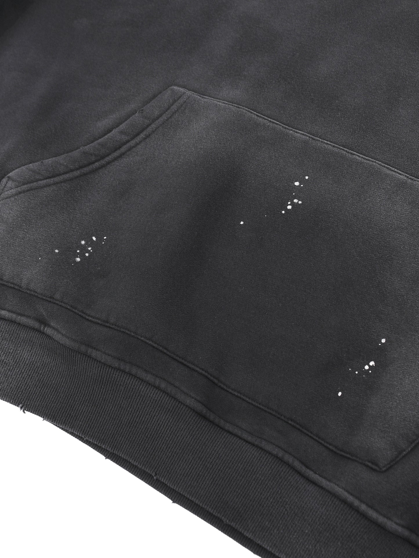 vintage washed frayed fleece hoodie