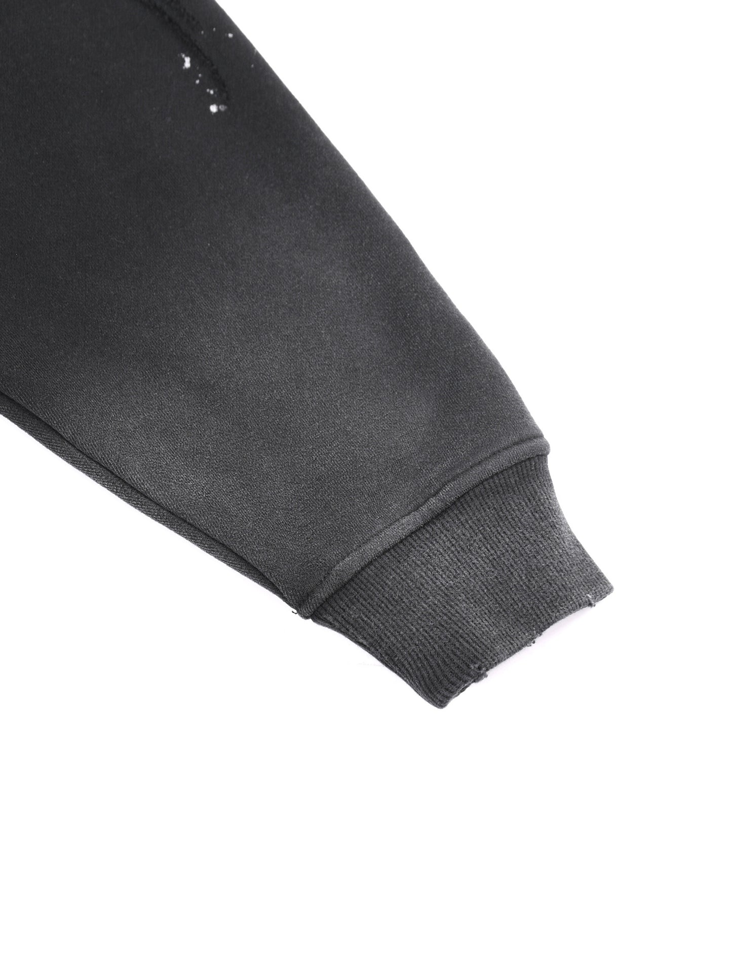 vintage washed frayed fleece hoodie