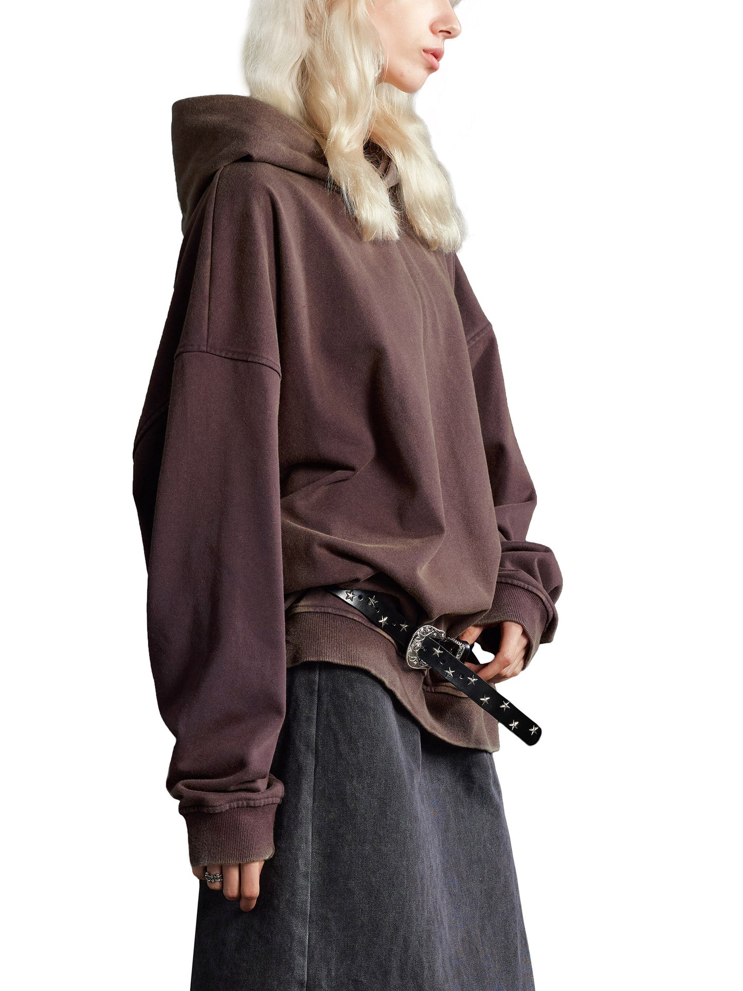 vintage washed gradient fleece hoodie