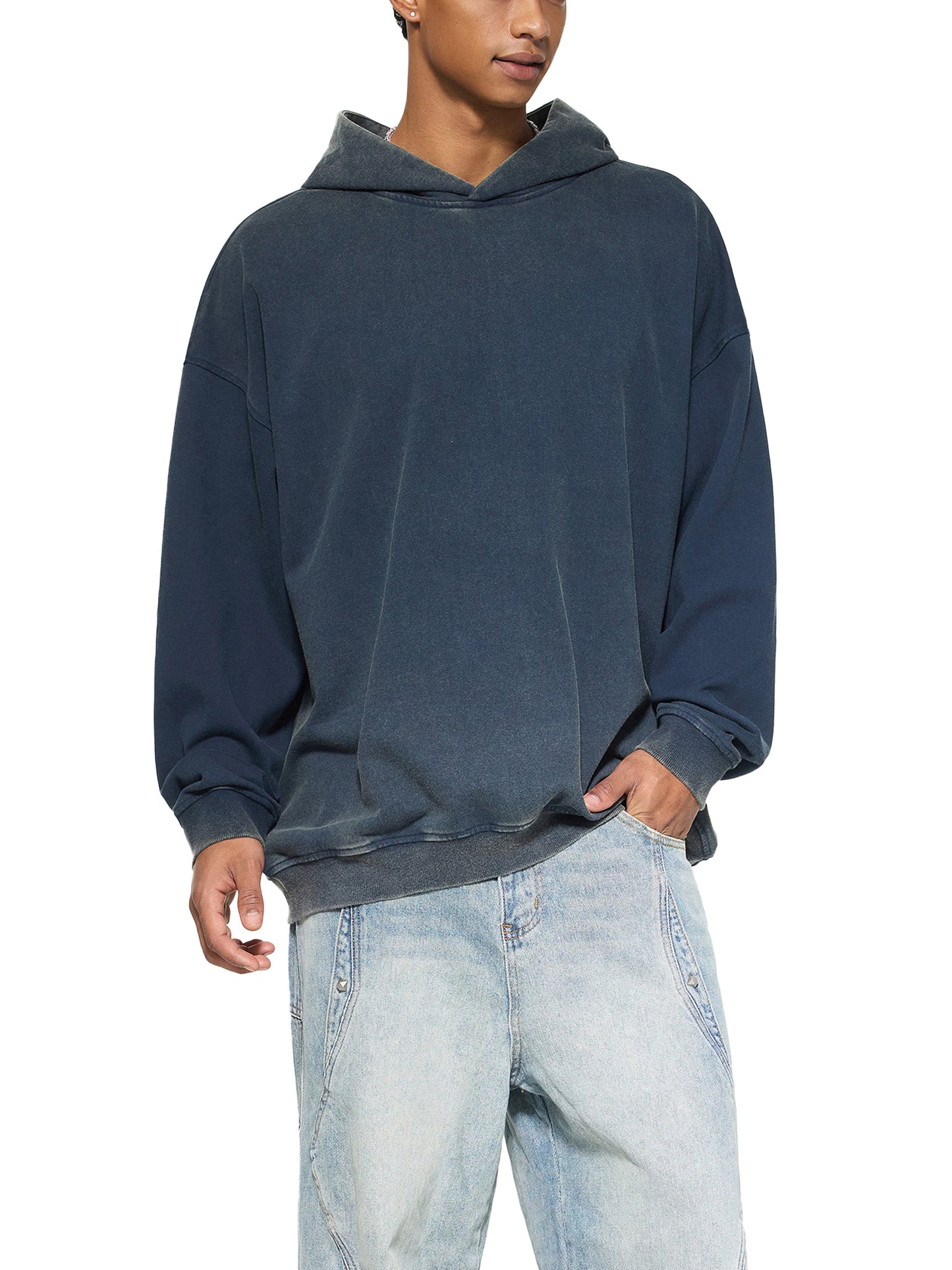 vintage washed gradient fleece hoodie