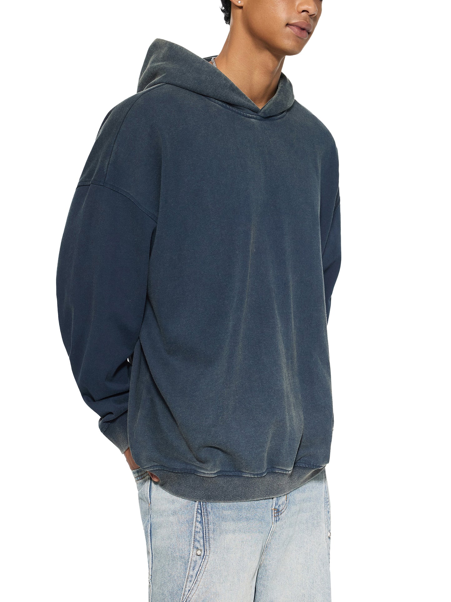 vintage washed gradient fleece hoodie